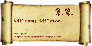 Nádasy Márton névjegykártya
