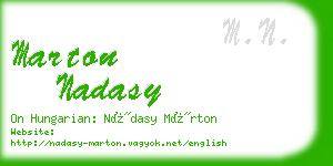 marton nadasy business card